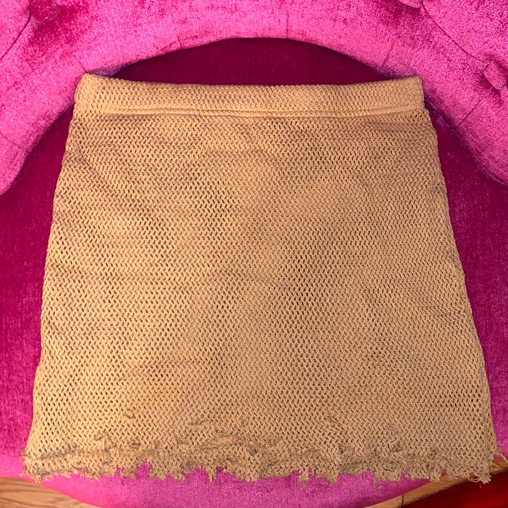 Distressed Knit Mini Skirt SZ medium
